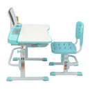 GAOMON Kids Desk Chair Set 80cm Hand-operated Lifting Table Top Blue Green
