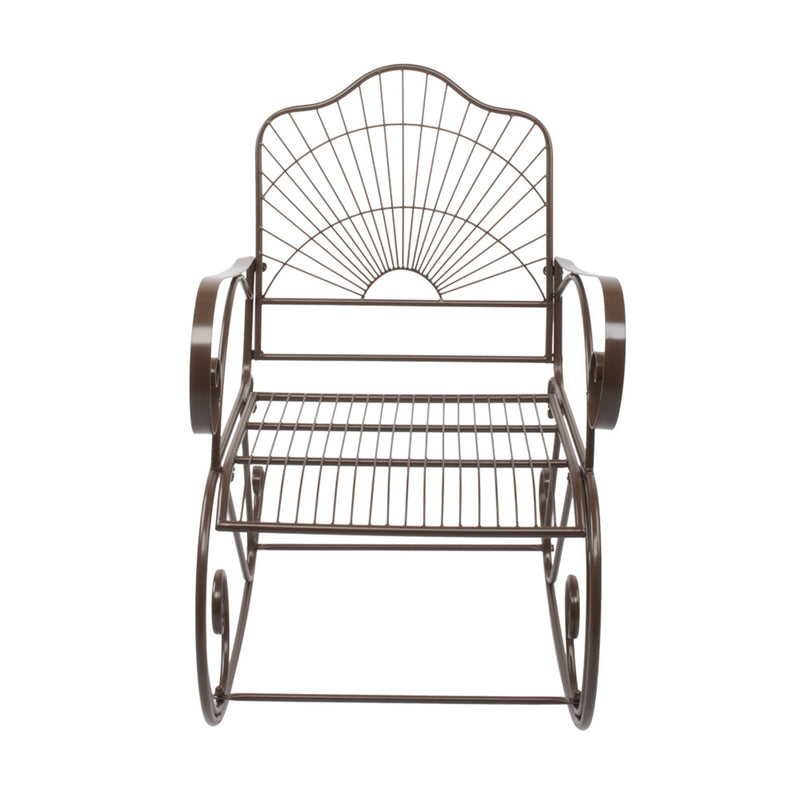 ALICIAN Iron Wire Single Rocking Chair with Backrest Simple Classic Lightweight Chair