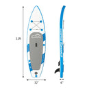GAOMON Inflatable 11ft Paddle Board with Removable Fin Surfboard Blue