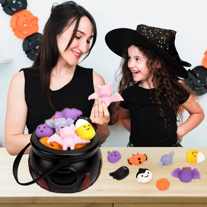 CYNDIE 30pcs Squeeze Toys with 5.5" Halloween Cauldron