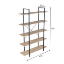 GAOMON 5-tier Bookcase Spacious Vintage Wood Metal Shelf Furniture