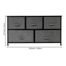 GAOMON 2-layer Dresser 5-Drawer Storage Rack Household Organizer Furniture Dark Grey