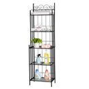GAOMON 5-tier Storage Rack Top Bathroom Storage Shelf Black