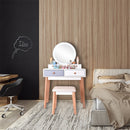GAOMON Dressing Table Bedroom Solid Wood Simple Dressing Table White
