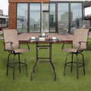GAOMON Bar Table Patio Table Bistro High Top Patio Table Outdoor Brown