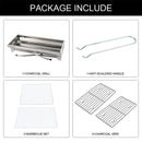 ZOKOP Barbecue Charcoal Grill Folding Portable BBQ Tool Kits Silver
