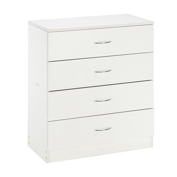 AMYOVE Fiberboard Wood Cabinet Dresser with 4-drawer White