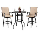 GAOMON Iron Patio High Bar Table 5mm Tempered Glass Exquisite Workmanship Table