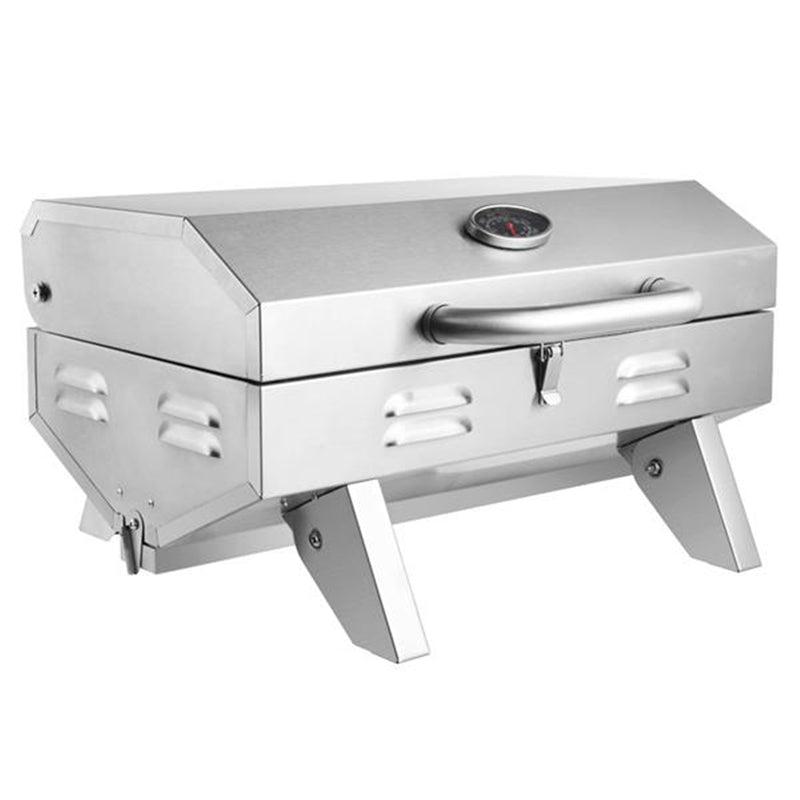 ZOKOP Portable Gas Grill Stove Square Stainless Steel Bbq Stove Silver