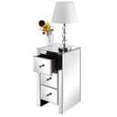 GAOMON Mirrored Nightstand Bedside End Table with 3-Drawers for Bedroom Mini Cabinet