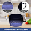 GAOMON 4L Square Saucepans with Lid Ceramic Cooking Stock Pot Blue