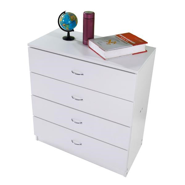 AMYOVE Fiberboard Wood Cabinet Dresser with 4-drawer White