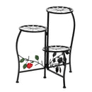 GAOMON Metal Plant Stand Shelf 3-base Flower Pot Holder Organizing Racks Black