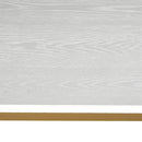 GAOMON 2-Tier Console Table Space Saving Entry Table with Gold Metal Frame White Panel Top