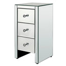 GAOMON Mirrored Nightstand Bedside End Table with 3-Drawers for Bedroom Mini Cabinet