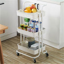 GAOMON 3 Layers Storage Cart for Kitchen Bedroom Milk White