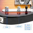 GAOMON Wooden GTL Maple Fingerboard Electric Guitar Sunset Color