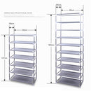 GAOMON 9 Tiers Shoe Rack Closet Shoe Storage Cabinet Organizer GREY