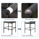 GAOMON 2pcs Rattan Bar Chair Iron Frame Outdoor Chair Garden Furniture 53x53x120cm Brown