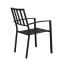 GAOMON 2PCS Vertical Grid Iron Dining Chair with Arms Backrest