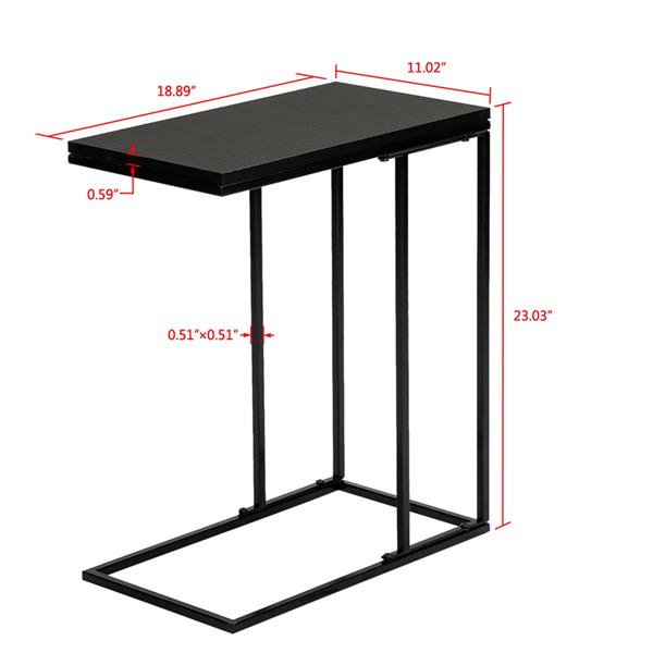 ALICIAN L Side Table for Living Room Bedroom Assemble Side Table Black