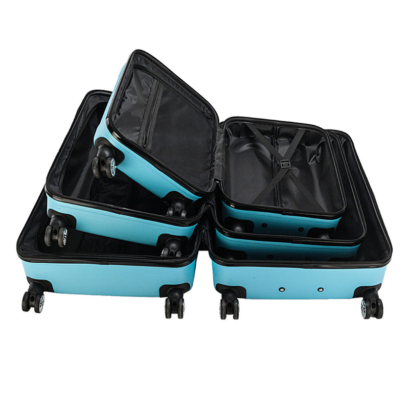 RONSHIN 3pcs 3-in-1 Large Capacity Traveling Storage Suitcase Blue