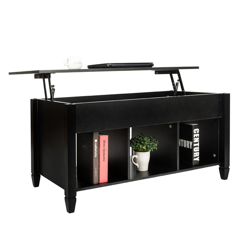AMYOVE E1 Board Lift-top Coffee Table with Hidden Storage Cabinet Black
