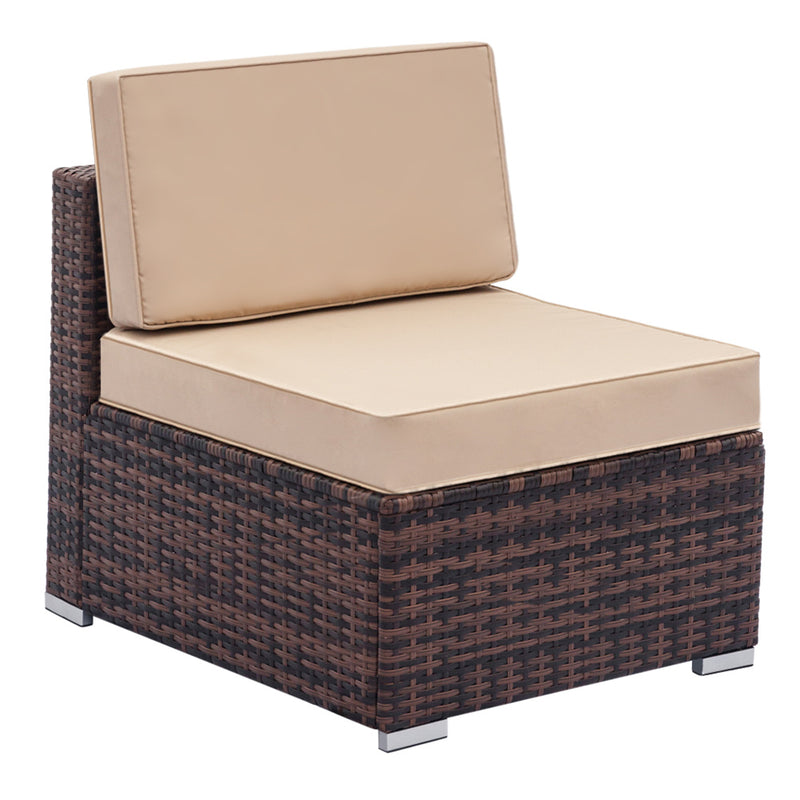 ALICIAN 3pcs Weaving Rattan Modular Sofa Set 2 Corner Sofas + 1 Large Coffee Table