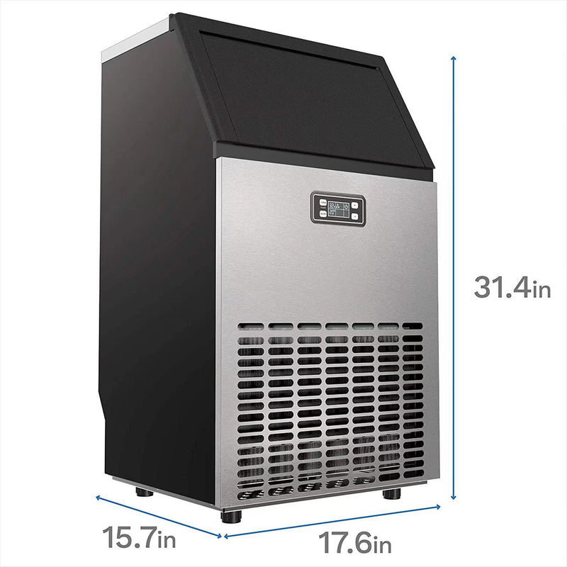 ACEKOOL 100LBS Commercial Ice Maker Machine Under Counter Stainless Steel Ice Machine