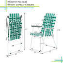 GAOMON 2pcs Beach Chair Steel Tube Bearing 120kg Folding Beach Chair Light Green Stripes