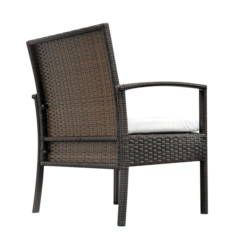 AMYOVE 4pcs Embossing Armrest Chairs Love Double Seat Single Sofa Coffee Table Rattan Sofa Set