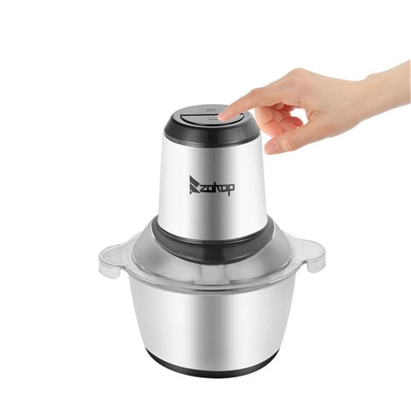 ZOKOP 2L Electric Meat Grinder Stainless Steel Sausage Maker Silver