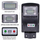 GAOMON 30w 60leds Solar Street Path Light Ultra-bright Light Outdoor Wall Road Lamp Black
