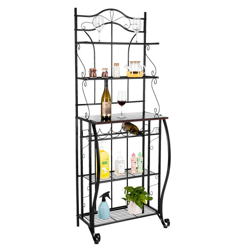 RONSHIN 5-tier Metal Kitchen Rack Storage Holder Organizer Black