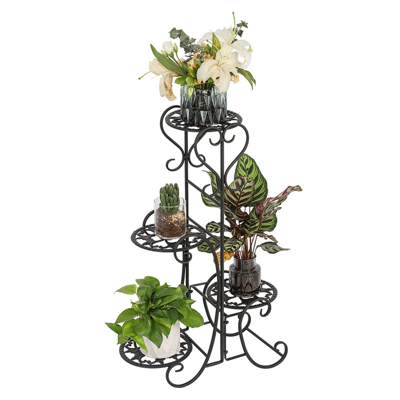 ALICIAN 32.3 inches Plant Stand 4 Potted Metal Shelves Corner Plant Shelf - Round