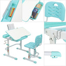 GAOMON Kids Desk Chair Set 80cm Hand-operated Lifting Table Top Blue Green