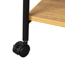 GAOMON 3-tier Wine Rack Cart Kitchen Rolling Storage Bar Wood Table Serving Trolley Black