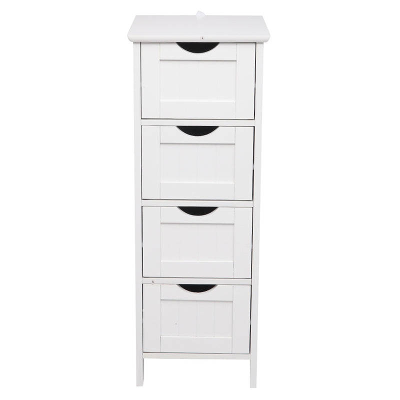 AMYOVE 4-Drawer Storage Cabinet Bathroom Storage Organizer White