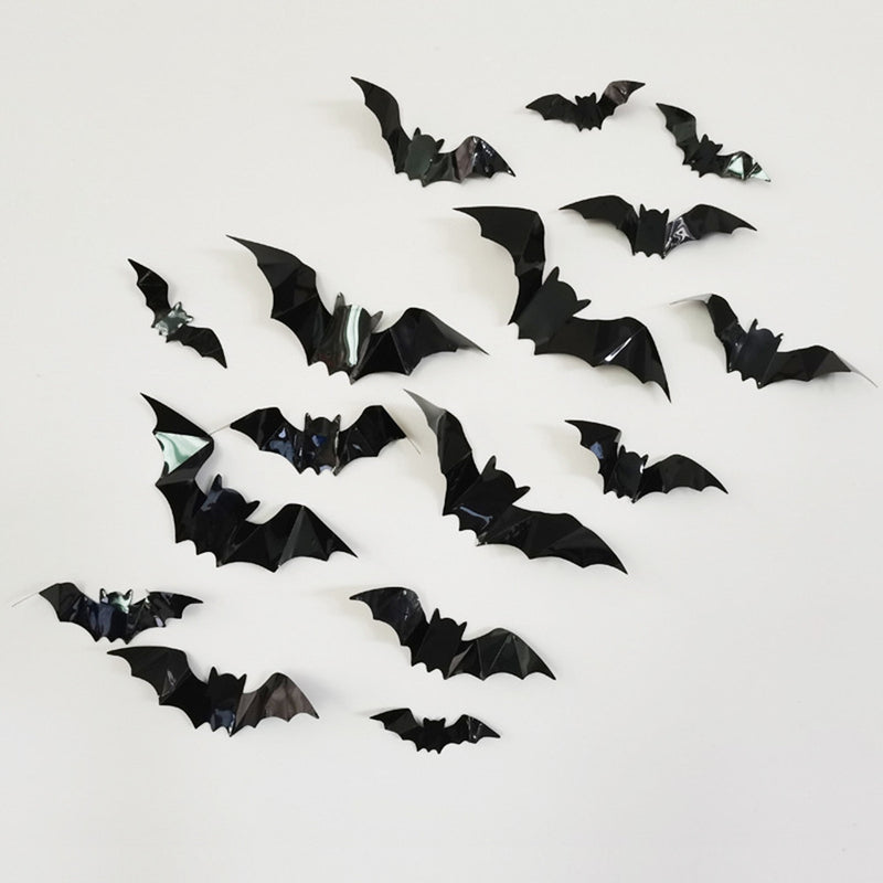 CYNDIE 80PCS Halloween Bat Print Wall  Stickers Household Room Decoration