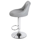 GAOMON 2pcs Adjustable Swivel Bar Stools Padded Chair with Back Gray