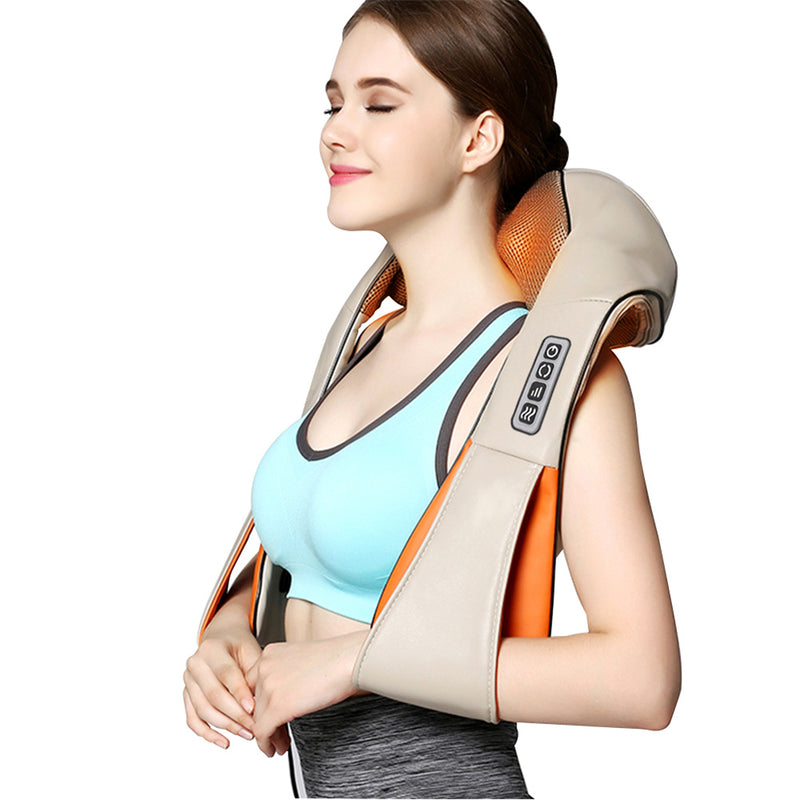 DSSTYLES U-shaped Shoulder Neck Massager 3-speed Rolling Kneading Massager Grey