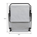 GAOMON Outdoor Foldable Triple Folding Bed with Head Canopy Grey