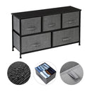 GAOMON 2-layer Dresser 5-Drawer Storage Rack Household Organizer Furniture Dark Grey