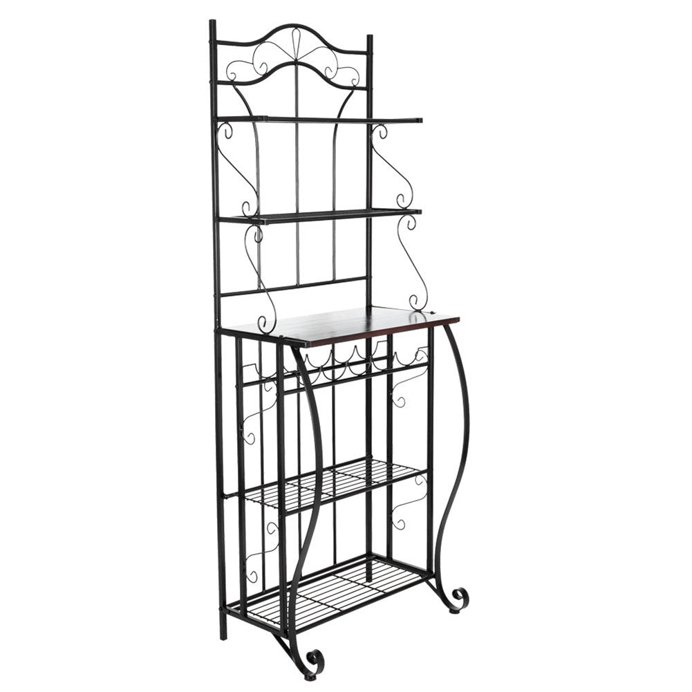 GAOMON 5-tier Metal Kitchen Rack Storage Holder Organizer Black