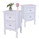 GAOMON Rural Style Bedside Table Nightstands with 2 Drawers Storage Cabinet White