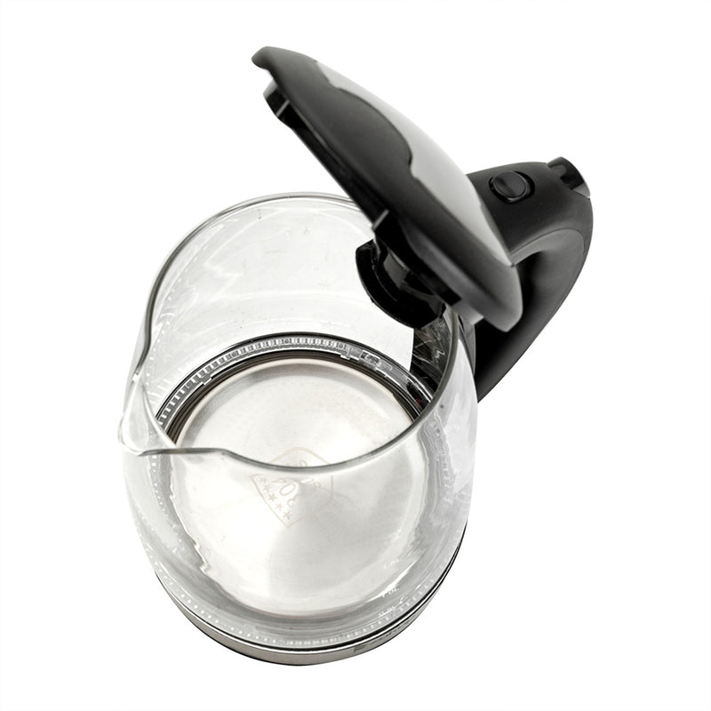 ZOKOP 1.8L Electric Glass Kettle with Filter Black