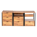 GAOMON Steel Frame Three-drawing Bedside Table Household Furniture for Living Room