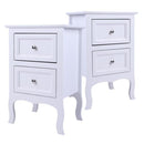 GAOMON Rural Style Bedside Table Nightstands with 2 Drawers Storage Cabinet White