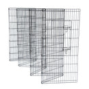 GAOMON 48" Basics Play Area Foldable Metal Pet Wire Fence 8 Pieces with Open Doors Black