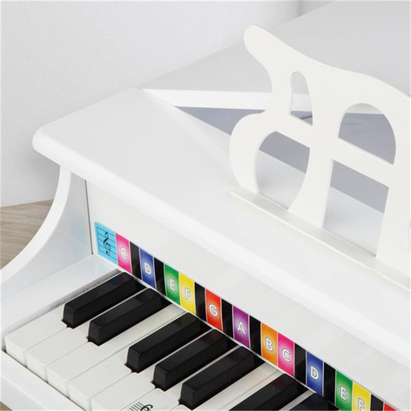 YIWA Children 30-key Wooden Piano with Music Stand 49*50.5*48.5cm White